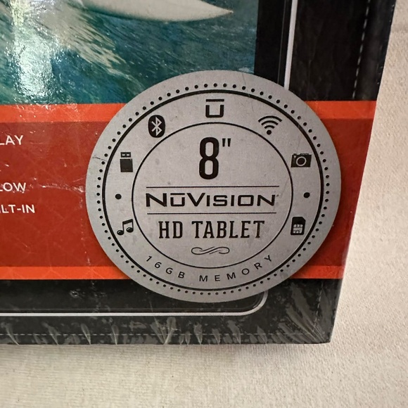 NEW! NUVISION HD Tablet 8” Red 16GB Memory Android Portable Touchscreen SEALED - Picture 4 of 5